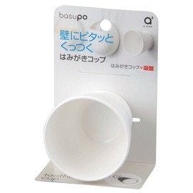 SANEI PW6812-W4 Toothpaste Cup, Suction Cup, Attaches to Wall, Floating Storage, Hygienic, White