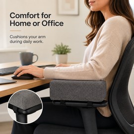 Office Chair Armrest Pad for Elbow Comfort – Soft Foam Cushion with Linen-Textured Cover for Desk Chairs