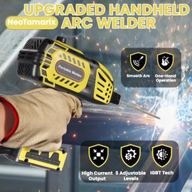 Portable Welding Machine 110V, NeoTamarix 20-150A Portable Handheld Welder Machine with 20PCS Rods & IGBT Inverter, 5 Variable Current Adjustment, Electric ARC Welder Gun Fits for 1/16"-1/8" Wire Rods