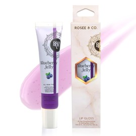 ROSÉE & CO Rosee Lip Gloss Vegan & Cruelty Free Treatment, Long Lasting Glossy with Shea Butter, Moisturize, Protect & Smooth - Clear (a. Clear, 0.5oz) (l. Blueberry Jelly, 0.5oz)