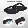 2PCS Riñonera Deportiva Impermeable, Multifuncional con Cremallera (Negro + Negro)