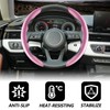 2pcs Universal Fit Carbon Fiber Steering Wheel Cover, Anti-Skid Steering
