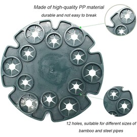 SagaSave 5Pcs Sweet Pea Supports, 12 Holes Bamboo Cane Support Holder Wigwam Cane Grips for Runner Bean Frame, Peas, Cucumber, Tomatoes (Green)