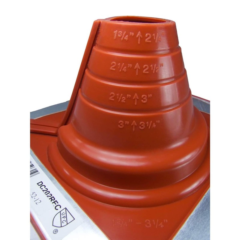#2 (1/4" to 3-1/4") DEKTITE Square Base Combo Pipe Flashing