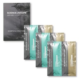 Science by Nature Aging Care Shampoo & Conditioner (0.3 fl oz (10 ml & 10 g) Pouches, Set of 3 [Hematin, Placenta, Gagome Kelp Extract, Keratin] Damage Repair, Scalp Care, Dandruff, Kayumi, Hari Koshi, Tea Scent
