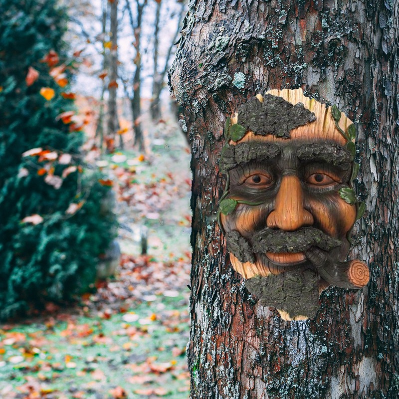 Tree Faces Decor Old Man Tree Hugger Statues Outdoor Funny