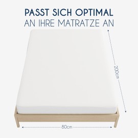 Dreamzie - Spannbettlaken 80x200cm - Mikrofaser Oeko TEX Zertifiziert - 100% Polyester - Spannbetttuch 80x200 Kinder - Alabasterweiß