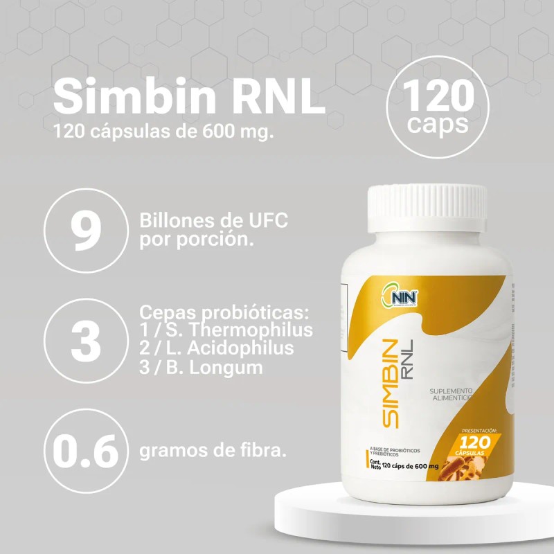 Simbin Rnl Probióticos 120 Cápsulas Nin Sin Sabor