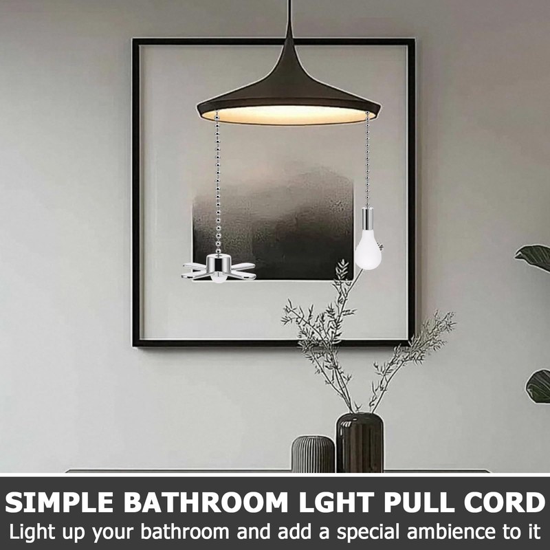 ExcellaElite 2 Pcs Bathroom Light Pull Cord Light Pull Cord
