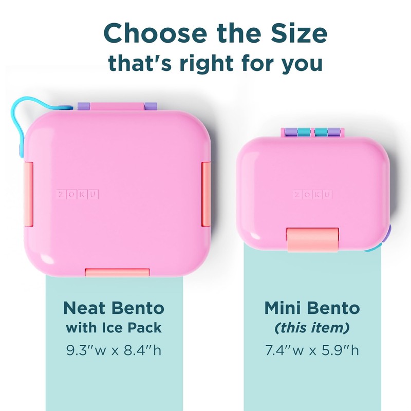 ZOKU - Mini Bento Box for Kids, Stackable, Lightweight, Leakproof,
