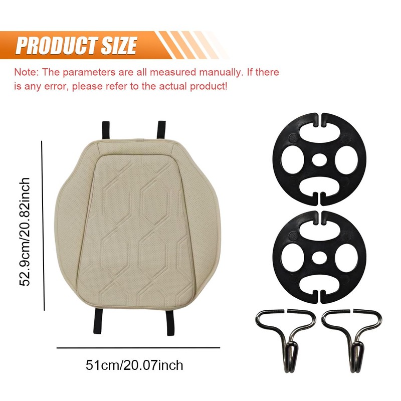 Craedli Car Seat Cushion, Breathable Leather Auto Front Seats Bottom