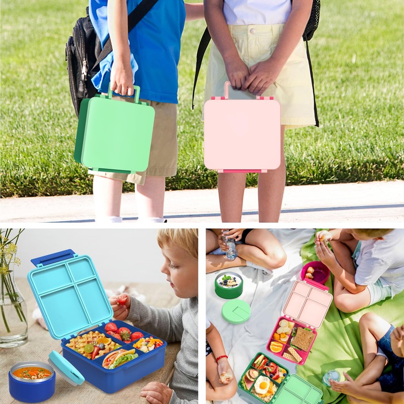 Bento Lunch Box for Kid with 7oz Soup Thermo, Leak-Proof