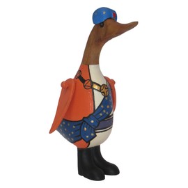 Brave Wings Hand Carved Wooden Bamboo Duck ~ Prince of Persia Duck 21cm High ~ Ornament Sculpture Figurine Statue Unique Table Decoration Home Decor ~ 5249