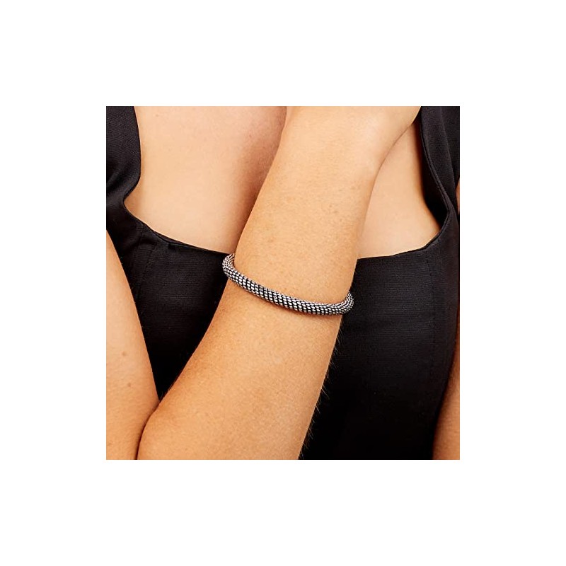 Treasure Bay Men's Solid Sterling Silver Bangle Bracelet