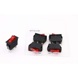 RUOFENG AC 15A/250V 20A/125V Red Light Illumination On/Off SPST Boat Rocker Switch 5pcs