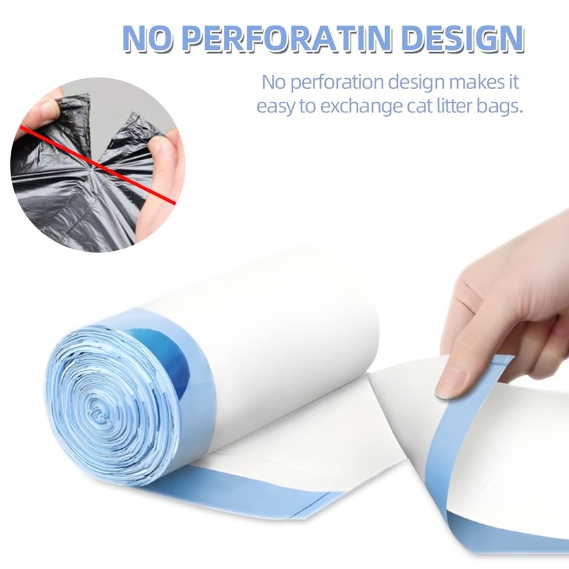 Ferypet 100 Packs Cat Litter Bags with Drawstring, Compatible with