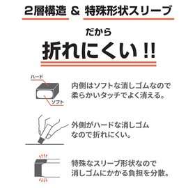 [Stationery] Soft & Hard 2-Layer Eraser, HYBREE Sunstar Stationery, Break-resistant Case, Goods, Mail Order