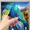 Nuxovilar Stained Glass Dolphin Window Film, 16.9×39.4inch, Underwater Dolphin Pattern