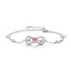 AOBOCO Sterling Silver Horse Infinity Love Bracelet, Horse Jewellery Birthday Gifts for Girls Women Daughter Horse Lover (Pink)