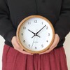 KATOMOKU Muku Clock 13 Oak Radio Clock Continuous Second Hand,