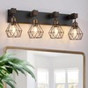Farmhouse Bathroom Vanity Light Fixtures, 4-Light Black Gold Bathroom Light