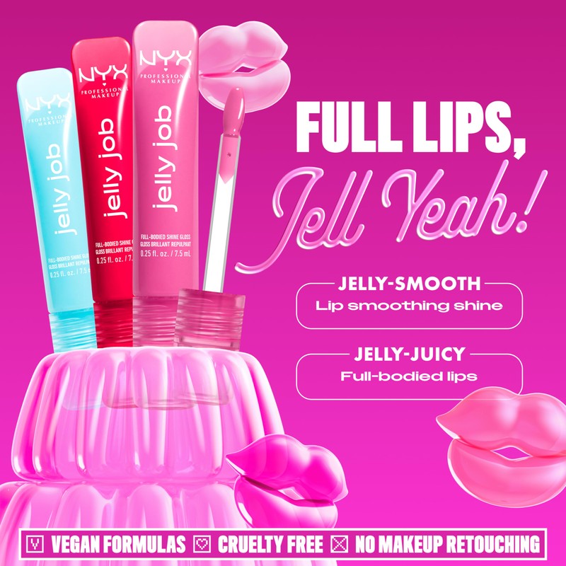 NYX PROFESSIONAL MAKEUP Jelly Job Lip Gloss, Lip Tint Gloss