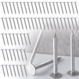Tandefio 250 Pcs Aluminum Siding Nails Siding and Panel Nails Roofing Siding Nails Aluminum Metal Roofing Nails to Fasten Roofing Felt Wood Decking Insulation Board (1-3/4 Inch)