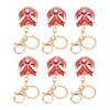 6pcs Lion Dance Keychains Cute Funny Rust Prevention Rhinestone Keychain