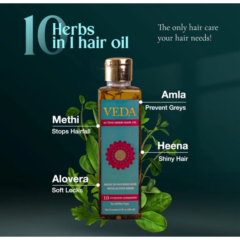 Veda Active Herbs Hair Oil - Hair Growth Oil -