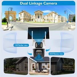 Hawkray Dual Lens Solar Security Camera Wireless Outdoor,5G&2.4GHz WiFi,2K Resolution,355° Pan-Tilt,Color Night Vision,Two-Way Audio,Motion & Human Detection,Smart Alarms(2 Pack)