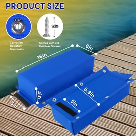 VEITHI Dock Bumper Blue,Dock Bumper Guard with Screws,Boat Dock Bumper 2 Pack Total 32IN for Boat Dock Vertical Pole Post,PVC Piling Bumper-Post Bumper for Horizontal Deck or Pier Fenders