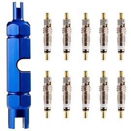 TuoTu Valve Core Remover Tool Kit Bike with Brass Replacement Presta Valve Core