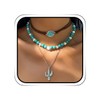 Jovono Boho Choker Necklace Silver Cowgirls Boot Pendant Necklaces Turquoise