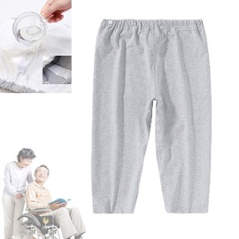 Yodilala TPU Incontinence Care Trousers,Washable Elastic Adjustable Patient Care Trousers,Patient Diaper Pants Ideal for Bedridden Patients, Elderly, Mobility Impaired, Women on Periods(Gray,L)