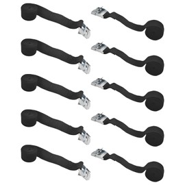 VINEST Pack of 10 Small Tie Down Straps Short 1 m Adjustable Lashing Strap Black up to 250 kg Zinc Alloy Lashing Strap with Clamping Lock Lashing Straps Lashing Strap Short for Attaching Goods,