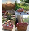 Bekith Picnic Basket Natural Split Shopping Storage Basket Woven Hamper