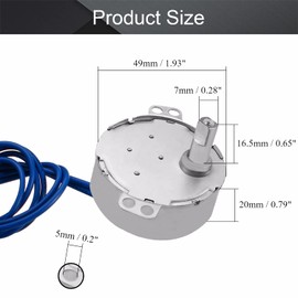 Fielect Synchronous Motor AC 110V 2.5-3RPM Turntable Motor CW/CCW Direction 4W TYC-50 Double Flat Tapping Shaft