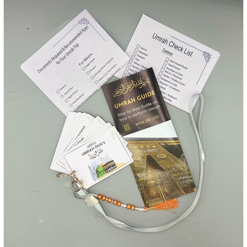 Umrah Dua Cards PVC - Tawaf Tasbih - Step by
