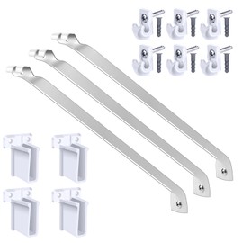 SACXFMC 12 Inch Heavy Duty Wire Shelf Brackets, 3 Pack Shelf Brace with 6 Clips & 4 End Brackets - Storage Organizer for Kitchen, Garage, RV, Wardrobe Wire Shelving Accessories