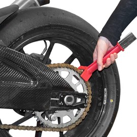 Oldbones Universal Motorcycle Cleaning Brush for Dirt Bike MX Steet Sport Off-Road Motorcycles ATV Quad Bikes (Pack of 2) Red + Blue