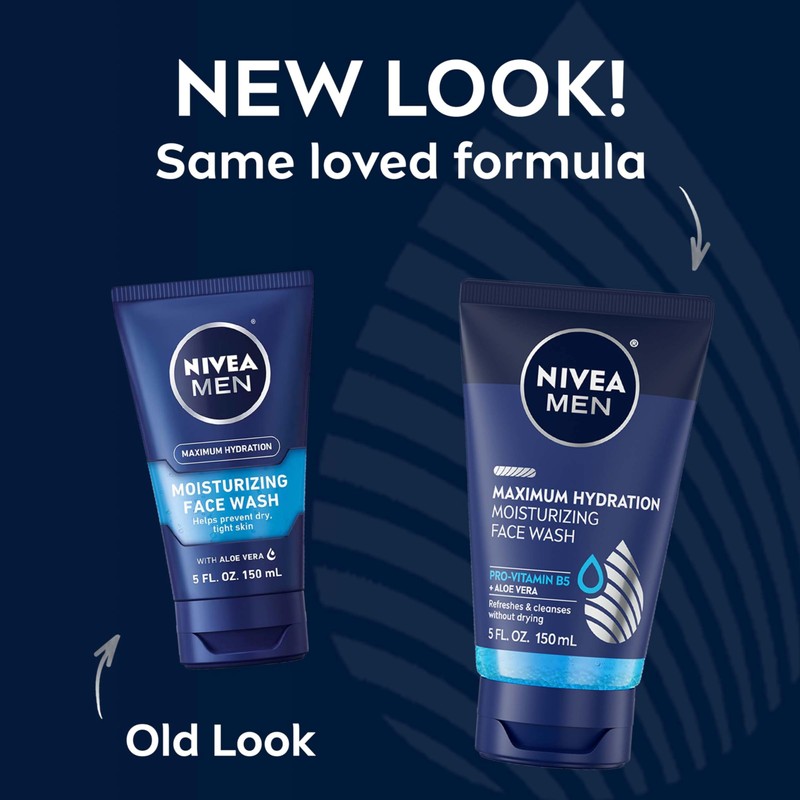 NIVEA MEN Maximum Hydration Moisturizing Face Wash with Aloe Vera,