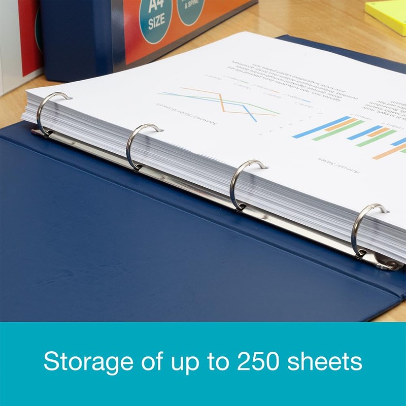 Elba Vision A4 25 mm 4 Ring Binder - Blue