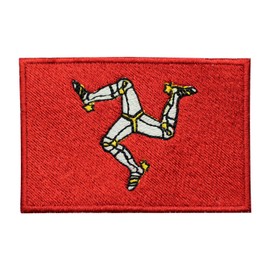 Isle of Man County Flag Logo Iron On Sew On Embroidered Patch Badge Applique for Clothes Shirts Jeans etc