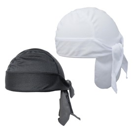 yueton 2PCS Riding Outdoor Headband Sweatwicking Sports Cap Motorcycle Small Cap Headband Quick Drying Pirate Hat Helmet Lining Cap for Men and Women Outdoor Sports Cycling Running Fishing