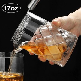 Cocktail Mixing glass – 17oz Cocktail Stirring Glass with Thick Weighted Bottom，Professional Stirring Glass Cocktail beaker