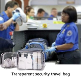 Clear Travel Bags for Toiletries, Lightweight Clear Toiletry Bag, Multipurpose Transparent TSA Cosmetic Bag Clear Pouch For Traveling-6 Pack