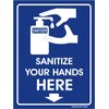 eSplanade Sanitize Your Hands Here Sign Sticker Decal - Easy