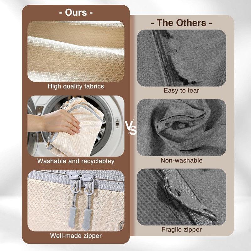 Homsorout Ultra Space Saving Compression Organisers - Set of 6,