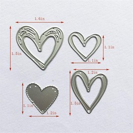 Juego de 4 troqueles de metal para hacer tarjetas y álbumes de recortes, cumpleaños, día de San Valentín