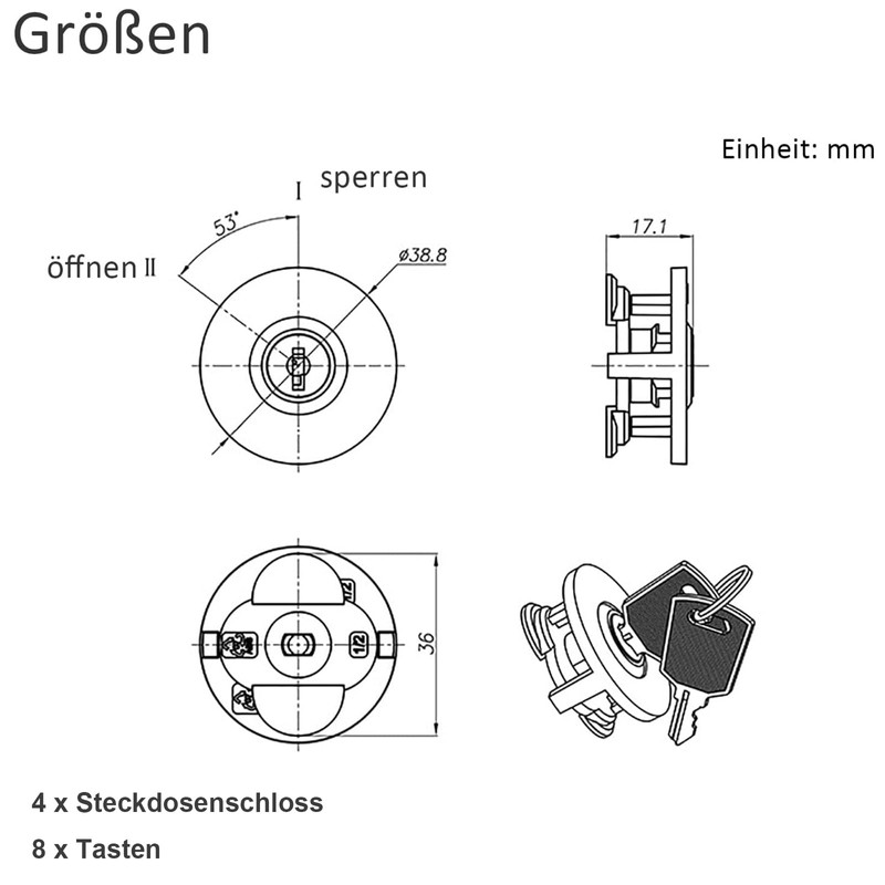Socket Lock, Pack of 4 Socket Locks, Prevents Electricity Theft,